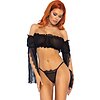 Set Leg Avenue Mesh Bandeau Negru XS-L