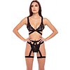 Set Rene Rofe Straps And Garters Negru M-L